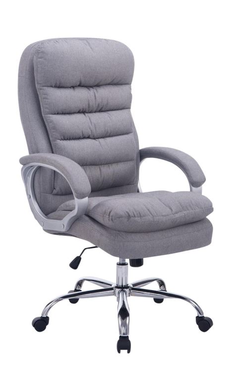 Fauteuil de Bureau Big Vancouver en Tissu avec Rembourrage doublé et Capacité de Charge de 235 Kg - Couleur Gris Clair