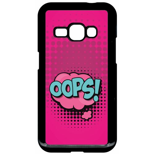 Coque Samsung Galaxy J1 2016 Modèle J1 2016 Oops Fond Rose Fushia