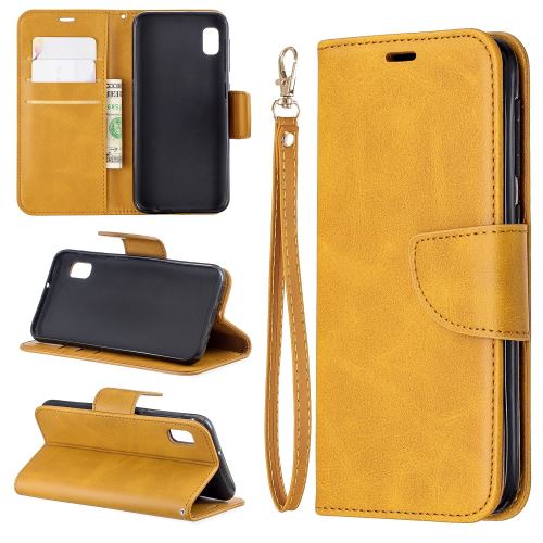 Etui en PU avec support jaune pour votre Samsung Galaxy A10e