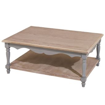 Table Basse Double Plateau En Bois Massif Cassis L 100 X L 70 X H 40 Achat Prix Fnac