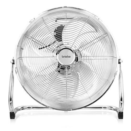 Briebe FN123149 Ventilateur de sol industriel 3 pales métalliques 45cm Silent Internal Oscillation 100W Gris