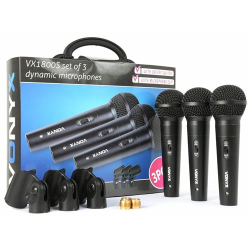 Vonyx Vx1800s Set Microphones Dynamiques Avec Câble Xlr Inclus