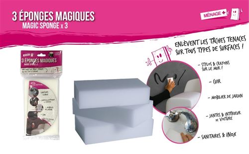Lot De 3 Eponges Magiques Enleve Les Taches Tenaces Menage Entretie