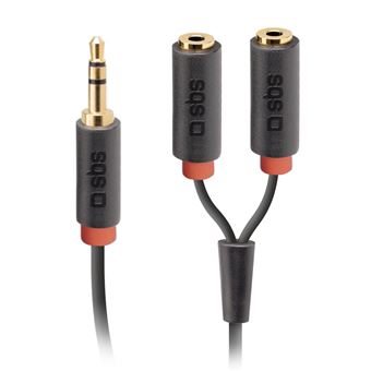 Câble audio stéréo Jack 3,5 mm avec duplicateur pour portables et smartphones- SBS