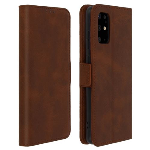 Housse pour Samsung Galaxy S20 Plus avec Porte-cartes Fonction Support Marron