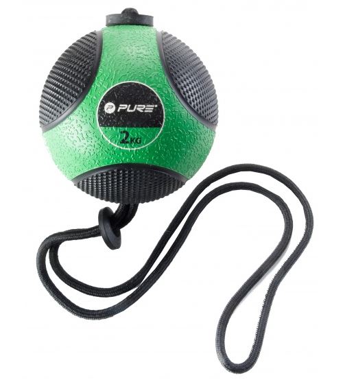 Pure2Improve Medicine Ball avec 2 kg vert corde / noir