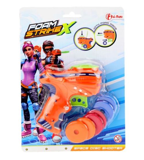 Toi-Toys Foam StrikeX pistolet avec disques de mousse orange