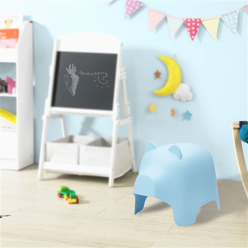 Tabouret Enfant Design Pouf pour Enfant Tabouret de Siège Chaise pour Enfants Siège Garçons et Filles Cochonnet Bleu Clair KMB14-B SoBuy®