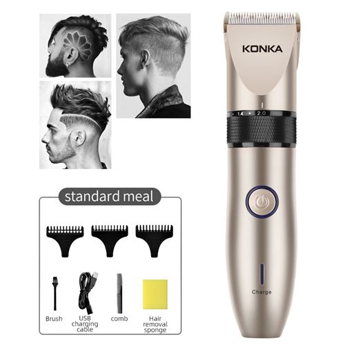 GENERIQUE - Tondeuse à cheveux Konka - Rechargeable USB - Or - Image 2