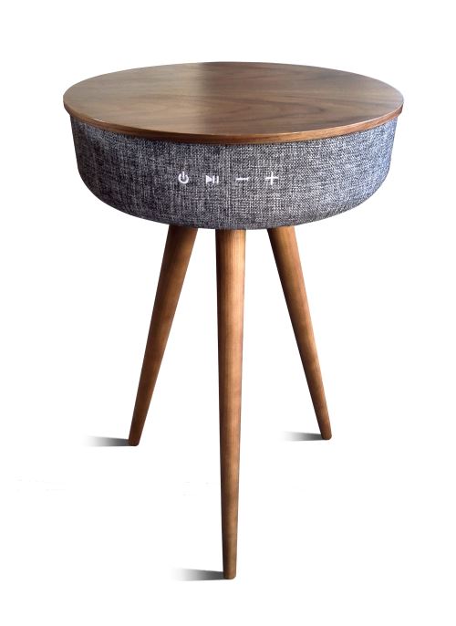 Table en bois avec enceinte
