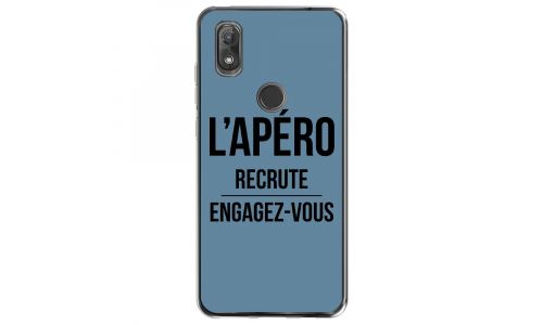 Coque souple pour Wiko View 2 avec impression Motifs l'apéro recrute bleu