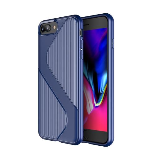 Coque en TPU anti-chute en forme de s bleu pour votre Apple iPhone 8 Plus/7 Plus 4.7 pouces