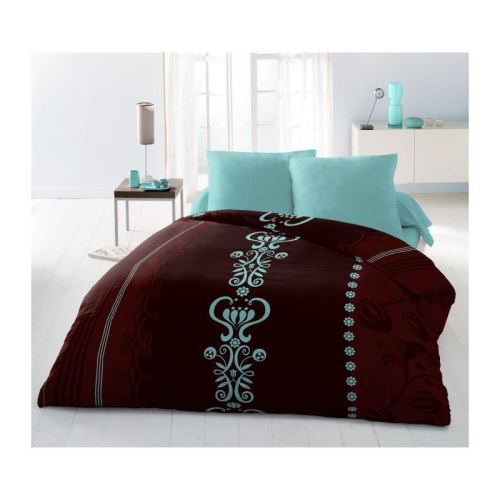 parure de couette microfibre juliette - 1 housse de couette 220x240 cm + 2 taies d'oreillers sac 63x63 cm