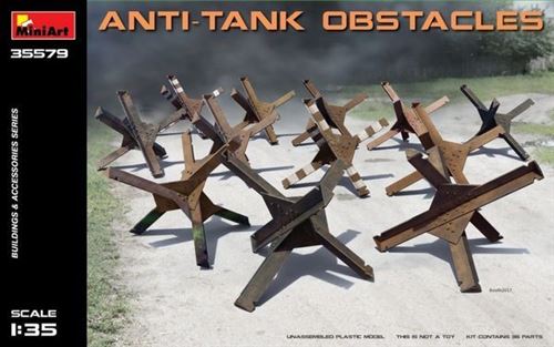 Maquette miniart - ech 1/35 -anti-tank obstacles- ref 35579 - german army