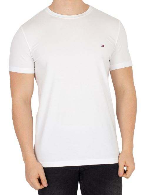 Tommy Hilfiger Homme Slim Fit stretch Logo T-Shirt, Blanc