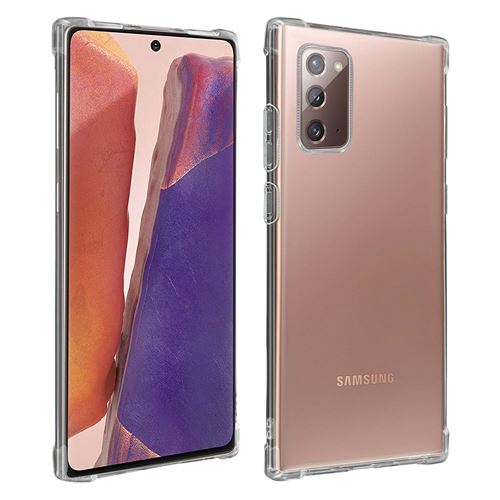 Avizar Coque pour Samsung Galaxy Note 20 Flexible Antichoc Coins Bumper Transparent