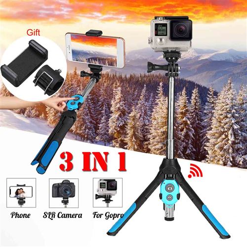 3 en 1 selfie portable trépied monopode bâton bluetooth