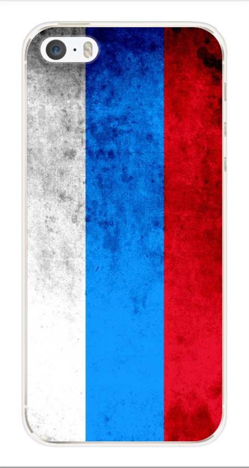 Coque en silicone imprimée compatible iPhone 5 iPhone 5S Drapeau Russie