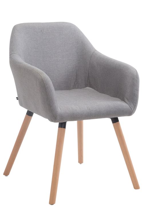 Chaise visiteur Achat V2 tissu , Gris/Bois de chêne Nature
