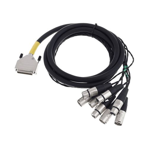 Cordial CFD1.5DFMY - Câble multipaire sub-D 25 broches-4 XLR mâles + 4 XLR femelles 1,5 m