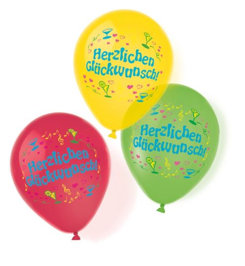 Amscan ballons Herzlichen Glückwunsch27,5 cm latex 6 pièces