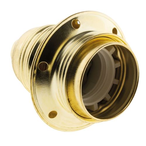 Zenitech - Douille E27 Acier Laitonné Double Bague + Borne De Terre