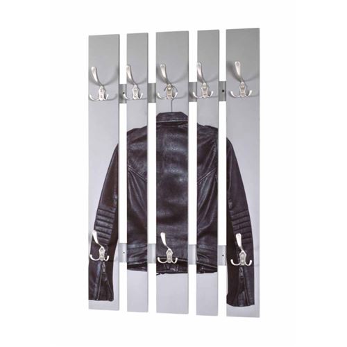 Paris Prix - Patère Murale Déco blouson 100cm Gris
