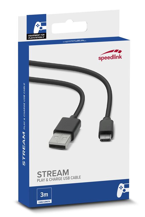 Stream - Câble Play And Charge Pour Manette Ps4