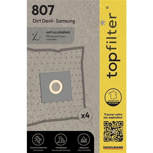 Sac aspirateur domestiques - Samsung Crockmite, V&eacute;loce - 807 - Vendu par 4