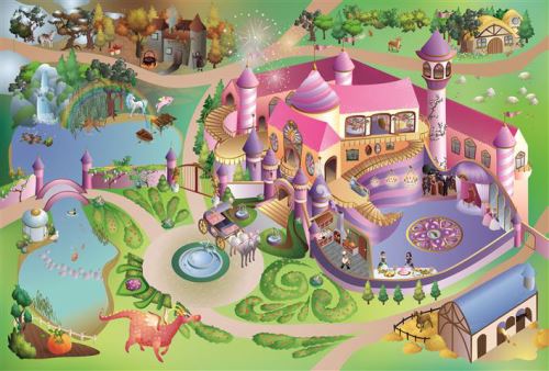 House Of Kids - Tapis de jeu intérieur Princesse 150x100cm