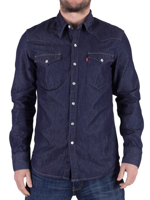 Levi's Homme Barstow Western Red Cast Rinse Shirt, Bleu