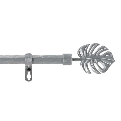 Paris Prix - Kit Tringle Déco Extensible tropi 120-210cm Gris