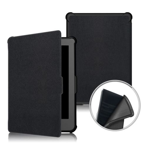Etui en PU feuilles mobiles à puce couleur noir pour votre Kobo Clara HD