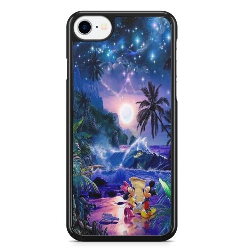 Coque Fifrelin Noire pour iPhone 4 et 4S Mickey Minnie Plage Mignon Amour Love