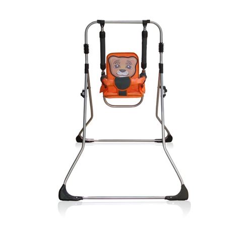 Balancelle berceau transat chaise haute 12m+ bébé enfant - Samba Plus 4en1 | Tigre orange / Cadre argent