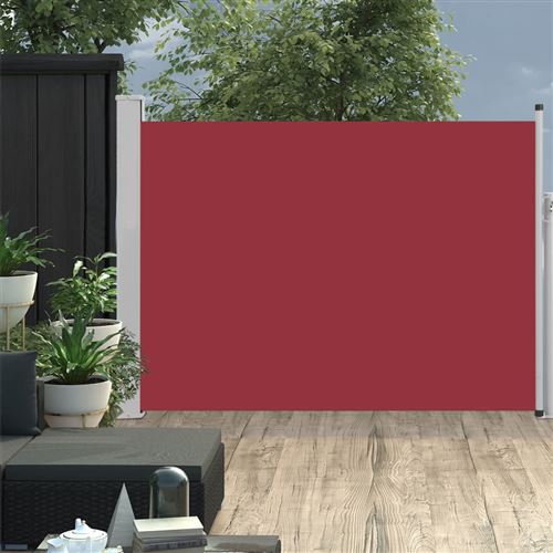 Auvent latéral rétractable de patio 100x500 cm Rouge