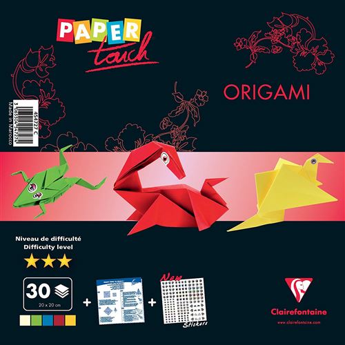 Clairefontaine 454727C Kit Origami Confirmé 20x20cm 30 Feuilles Assorties
