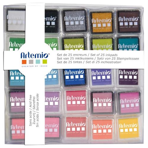 Encreurs assortiment de 25 - 3 x 3 cm