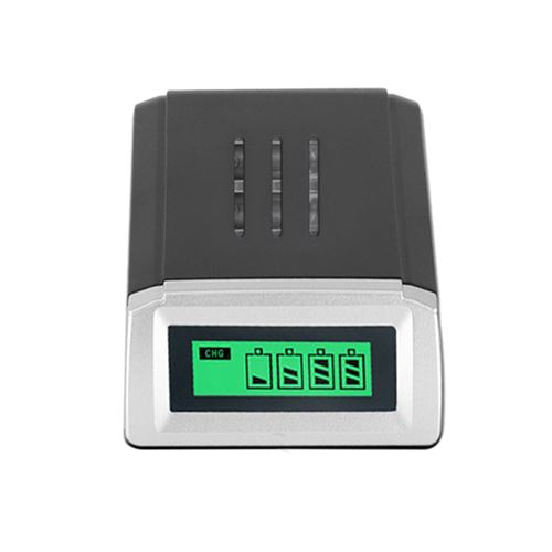 Chargeur de batterie 4 emplacements intelligent Pour AA / AAA-Noir