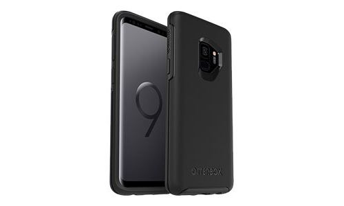 OtterBox Symmetry Series - Achterzijde behuizing voor mobiele telefoon - polycarbonaat, synthetisch rubber - zwart - voor Samsung Galaxy S9