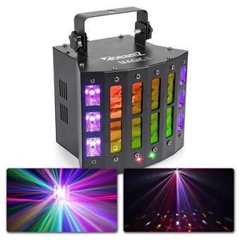 Beamz Magic 2 Effets d´eclairage de soirée : Derby / Laser rouge vert / stroboscope / Lampe UV - 9 canaux DMX - 1