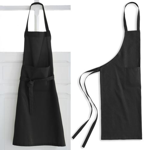 Tablier en coton Noir pour adulte 79 x 104 cm