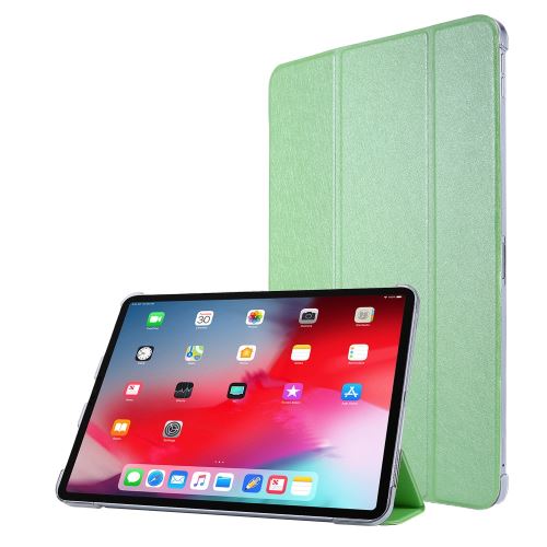 Etui en PU + TPU flip de soie avec support tri-pliure vert pour votre Apple iPad Pro 11 pouces (2020)