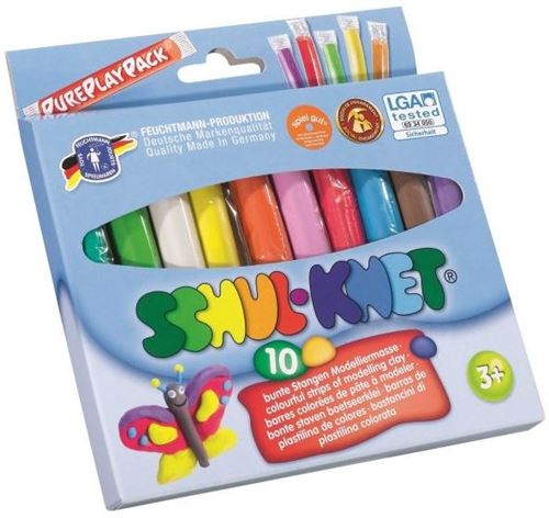 Feuchtmann Schul-Knet Clay Basic 10 couleurs 180 grammes