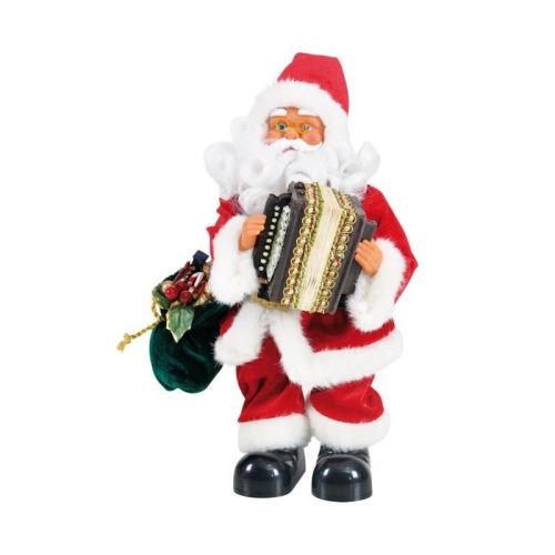 Personnage de Noël Pere Noël automate musical Rouge H30 cm