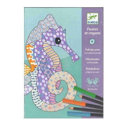 Feutres et crayons l'art du motif - kit créatif djeco 7-13 ans