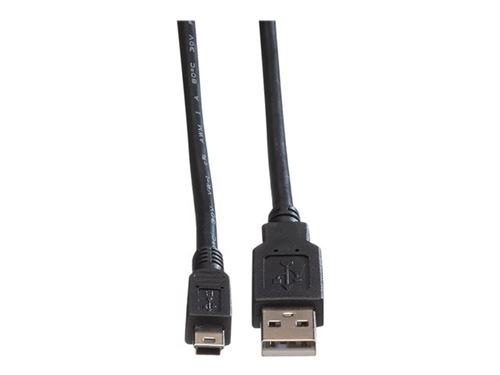 Roline - USB-kabel - USB (M) naar mini USB type B (M) - USB 2.0 - 1.8 m - zwart
