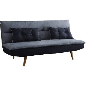314 38 Sur Canape Clic Clac Nelson Gris Clair Gris Fonce