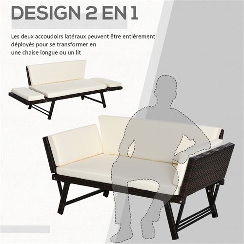 73 Sur Canape Lit De Jardin Extensible 3 Places Grand Confort 4