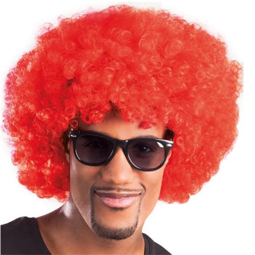 perruque afro - rouge
